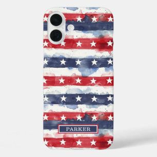 Sterren en Strepen Monogram iPhone 16 Plus Hoesje