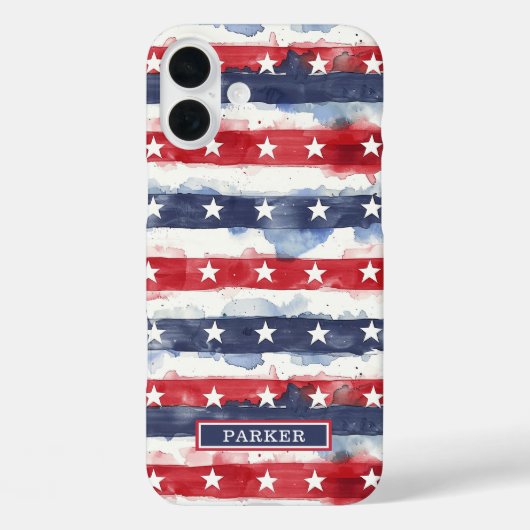 Sterren en Strepen Monogram Case-Mate iPhone Case (Achterkant)