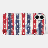 Sterren en Strepen Monogram Case-Mate iPhone Case (Achterkant (horizontaal))