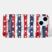 Sterren en Strepen Monogram Case-Mate iPhone Case (Achterkant (horizontaal))