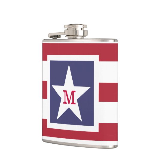 Sterren en strepen Monogram gestileerd Heupfles (Links)