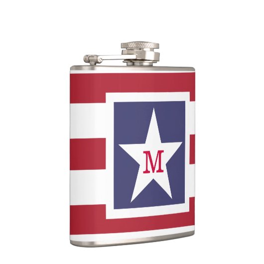 Sterren en strepen Monogram gestileerd Heupfles (Rechts)