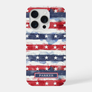 Sterren en Strepen Monogram iPhone 15 Pro Case