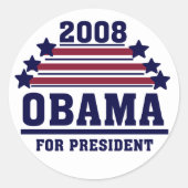 Sterren en strepen Obama Sticker (Voorkant)