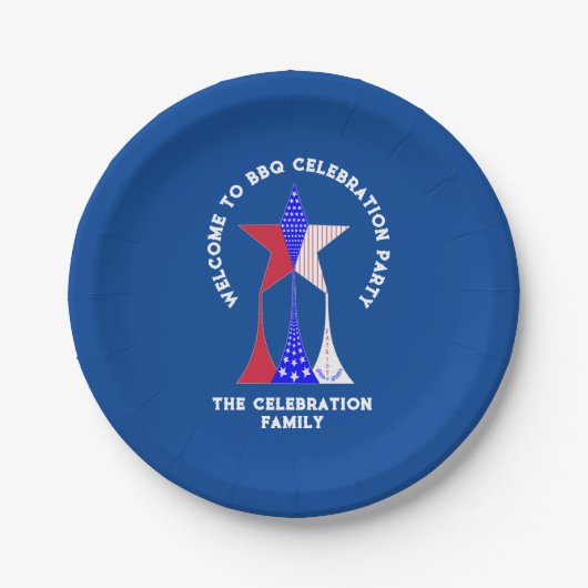 Sterren en strepen Patriot Papieren Bordje (Voorkant)