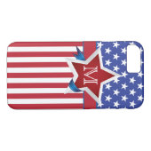 Sterren en strepen Patriottisch Monogram Case-Mate iPhone Case (Achterkant (Horizontaal))