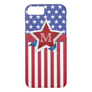 Sterren en strepen Patriottisch Monogram iPhone 8/7 Hoesje