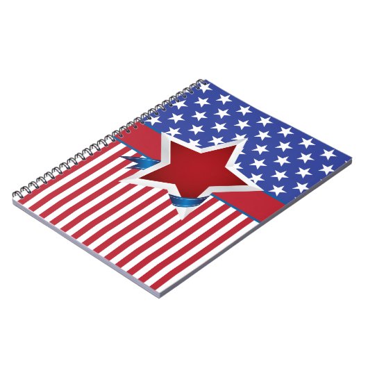 Sterren en strepen patriottisch patroon notitieboek (Linkerzijde)