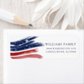 Sterren en strepen Patriottische retour adreslabel Etiket (Insitu)