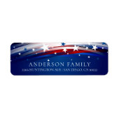 Sterren en strepen Patriottische retour adreslabel Etiket (Voorkant)