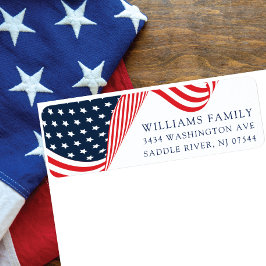 Sterren en strepen Patriottische retour adreslabel Etiket