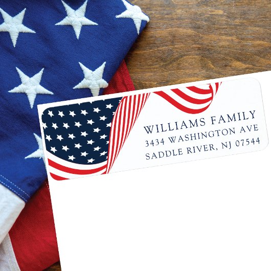 Sterren en strepen Patriottische retour adreslabel Etiket