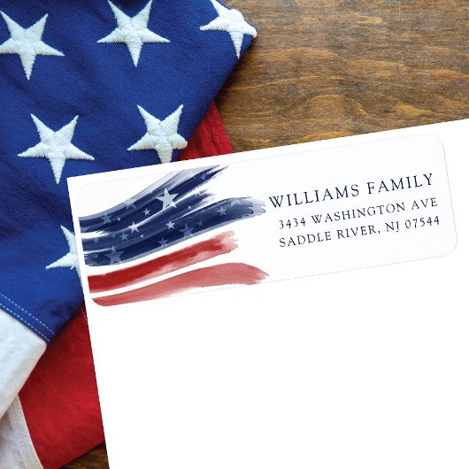 Sterren en strepen Patriottische retour adreslabel Etiket