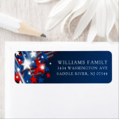 Sterren en strepen Patriottische retour adreslabel Etiket (Insitu)