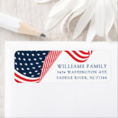 Sterren en strepen Patriottische retour adreslabel Etiket (Insitu)