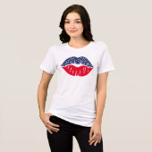 Sterren en strepen Pout Tri-Blend Shirt (Voorkant volledig)