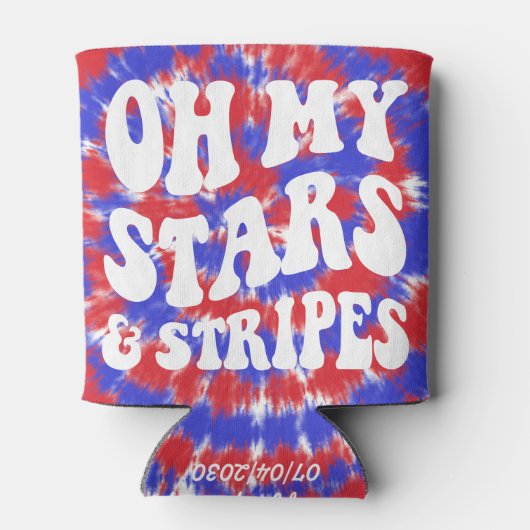 Sterren en Strepen Retro 4 juli-feest Blikjeskoeler (Achterkant)