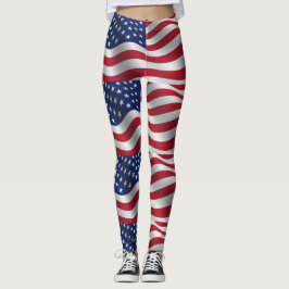 Sterren en strepen, rode, witte en blauwe leggings