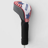 Sterren en strepen Rood, Wit & Blauw Gepersonalise Golfheadcover (Schuin)