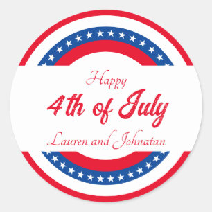 Sterren en strepen Rood Wit en Blauw Dank U Ronde Sticker