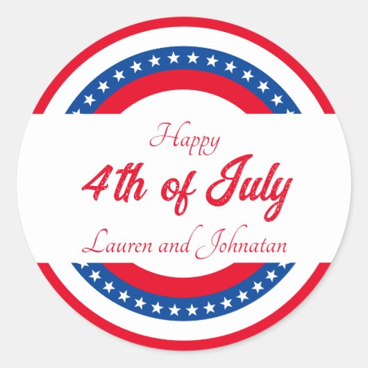 Sterren en strepen Rood Wit en Blauw Dank U Ronde Sticker (Voorkant)