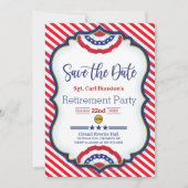 Sterren en strepen Save The Date Pensioen Partij Kaart (Voorkant)