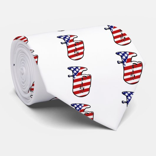 Sterren en strepen Tuba Stropdas (Opgerold)