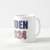 Sterren en strepen Typografie Biden 2024 Koffiemok (Voorkant rechts)