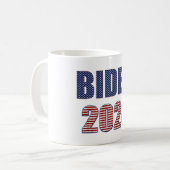 Sterren en strepen Typografie Biden 2024 Koffiemok (Voorkant links)