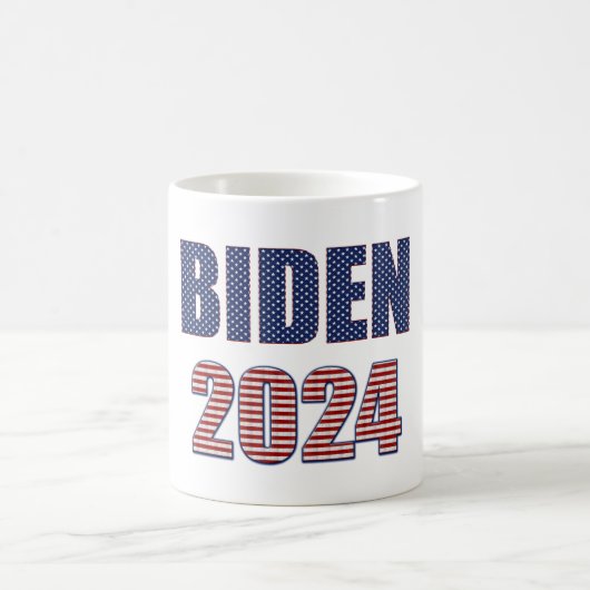 Sterren en strepen Typografie Biden 2024 Koffiemok (Center)