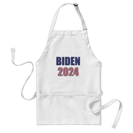Sterren en strepen Typografie Biden 2024 Standaard Schort (Voorkant)