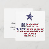 Sterren en strepen Typografie Happy Veterans Day Bedankkaart (Voorkant / Achterkant)