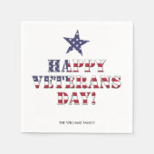 Sterren en strepen Typografie Happy Veterans Day Servet (Voorkant)
