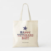 Sterren en strepen Typografie Happy Veterans Day Tote Bag (Achterkant)