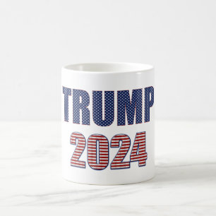 Sterren en strepen Typografie Trump 2024 Koffiemok