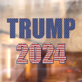 Sterren en strepen Typografie Trump 2024 Raamsticker (Vel 2)