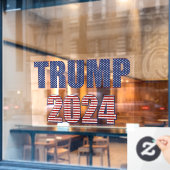 Sterren en strepen Typografie Trump 2024 Raamsticker (Cafe Raam)