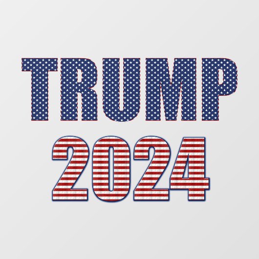 Sterren en strepen Typografie Trump 2024 Raamsticker (Vel)