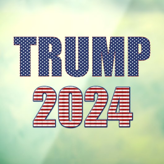 Sterren en strepen Typografie Trump 2024 Raamsticker (Vel 3)