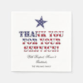 Sterren en strepen Typografie Veteranen Dank u Servet (Voorkant)