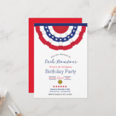 Sterren en strepen Uitnodiging voor verjaardagsfee (Voorkant / Achterkant in situ)