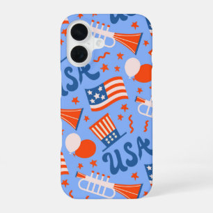 Sterren en strepen van de VS – Onafhankelijkheidsd iPhone 16 Hoesje