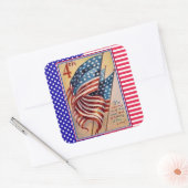 Sterren en strepen Vierde juli Patriottische Vlag Vierkante Sticker (Envelop)