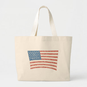 Sterren en strepen vlag in pointillisme, canvas ta grote tote bag