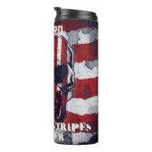 Sterren en strepen voor altijd schedel thermosbeker (Geroteerd rechts)