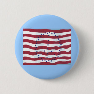 Sterren en strepen Vredesteken Vlag Buttonnen Ronde Button 5,7 Cm
