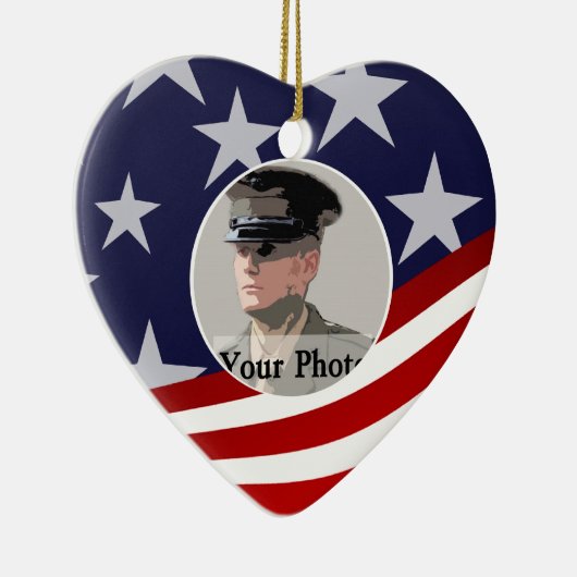 Sterren en strepen VS / Militair Gebed Keramisch Ornament (Rechts)