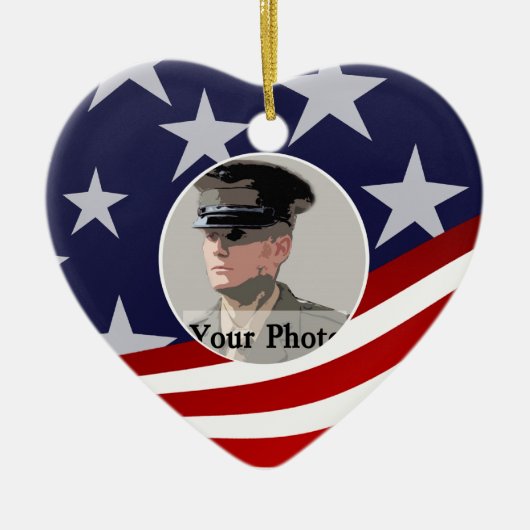 Sterren en strepen VS / Militair Gebed Keramisch Ornament (Voorkant)