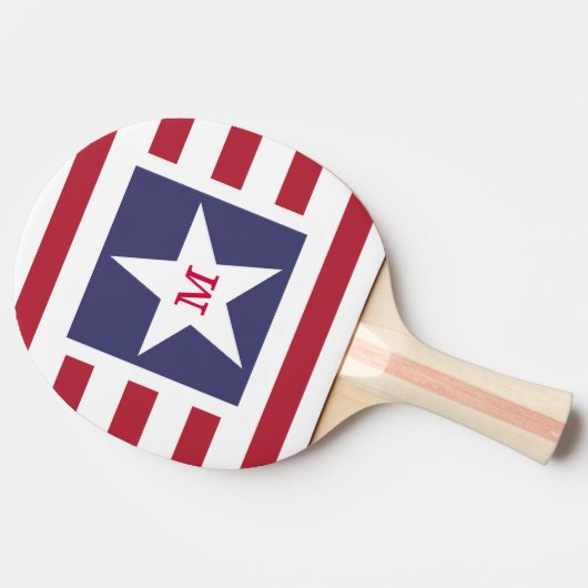 sterren en strepen VS Momogram Tafeltennisbatje (Zijkant)