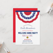 Sterren en strepen Welkom Home Party Uitnodiging (Voorkant / Achterkant in situ)